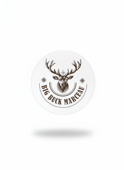 Autocollant Blanc Big Buck Marceau – 6 Pouces