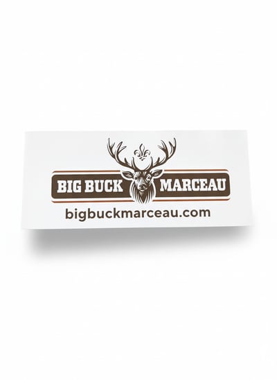 Autocollant Logo Blanc Rectangulaire Big Buck Marceau – Taille  7po x 3po