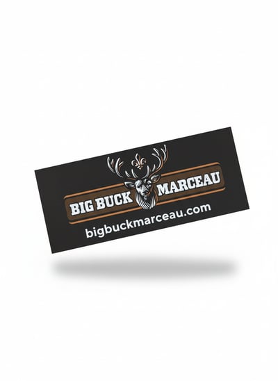 Autocollant Logo Noir Rectangulaire Big Buck Marceau – 7po x 3po