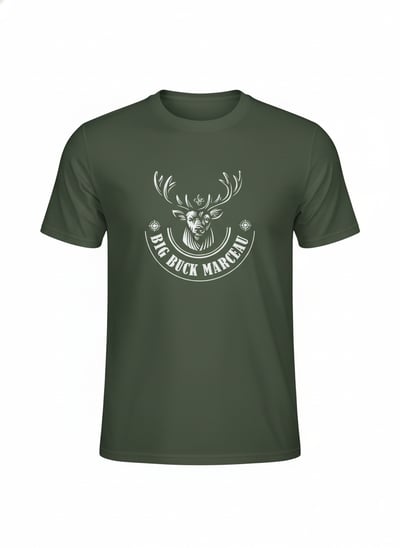 T-shirt Vert Forêt « Big Buck Marceau » pour Homme