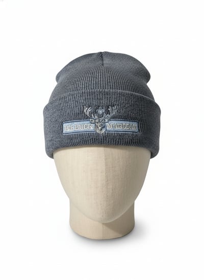 Tuque Gris Acier Big Buck Marceau – Élégance Discrète pour le Passionné de Plein Air