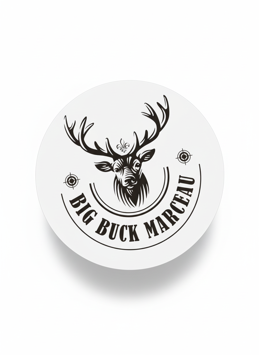 Autocollant Blanc Big Buck Marceau – 12 Pouces