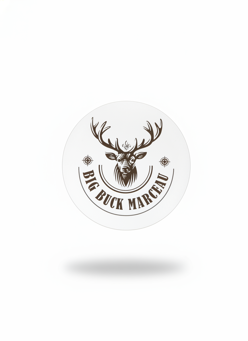 Autocollant Blanc Big Buck Marceau – 3 Pouces