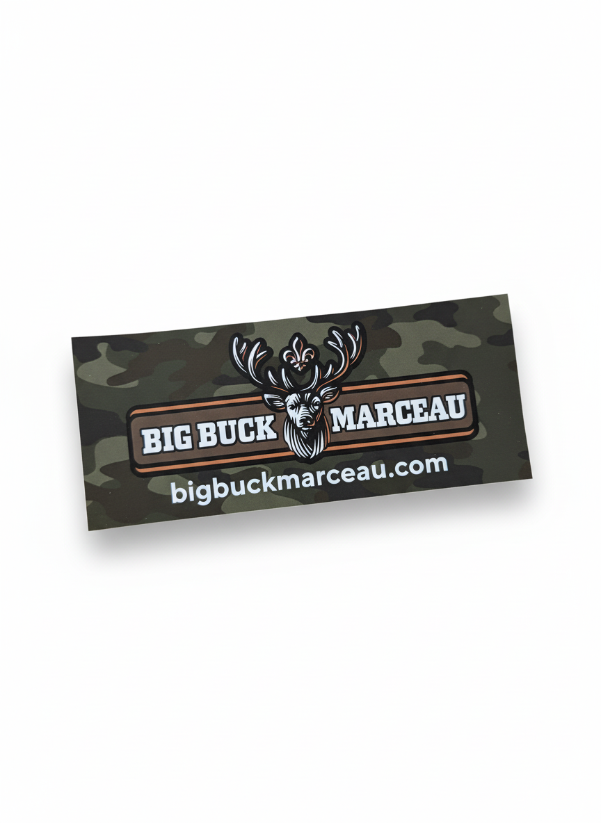 Autocollant Logo Camouflage Rectangulaire Big Buck Marceau – Taille 7po x 3po