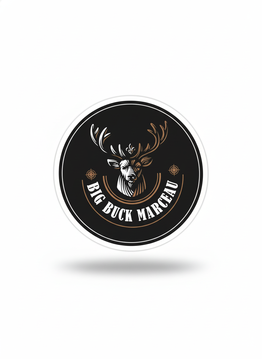 Autocollant Noir Big Buck Marceau – 3 Pouces