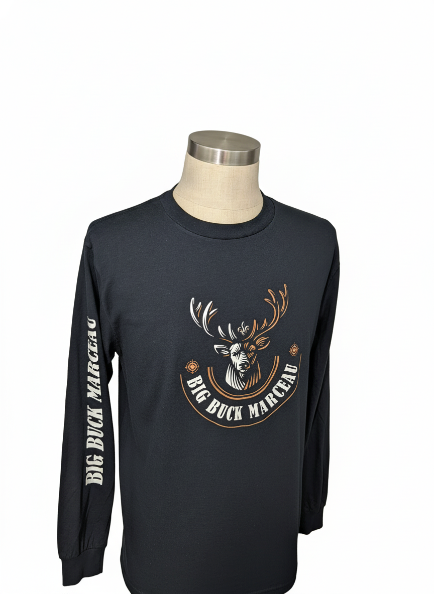 Chandail Léger en Coton avec manches longue au logo Big Buck Marceau