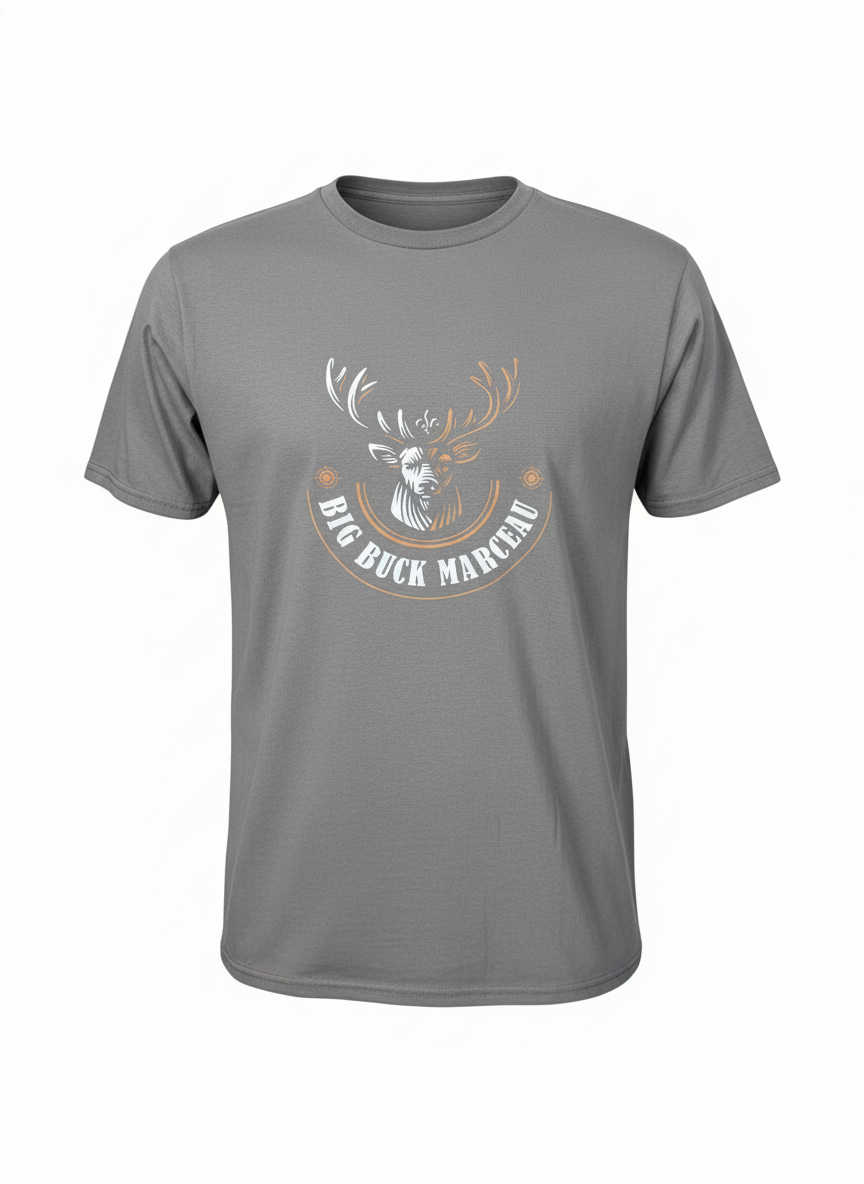 T-shirt décontracté pour homme Big Buck Marceau – Gris
