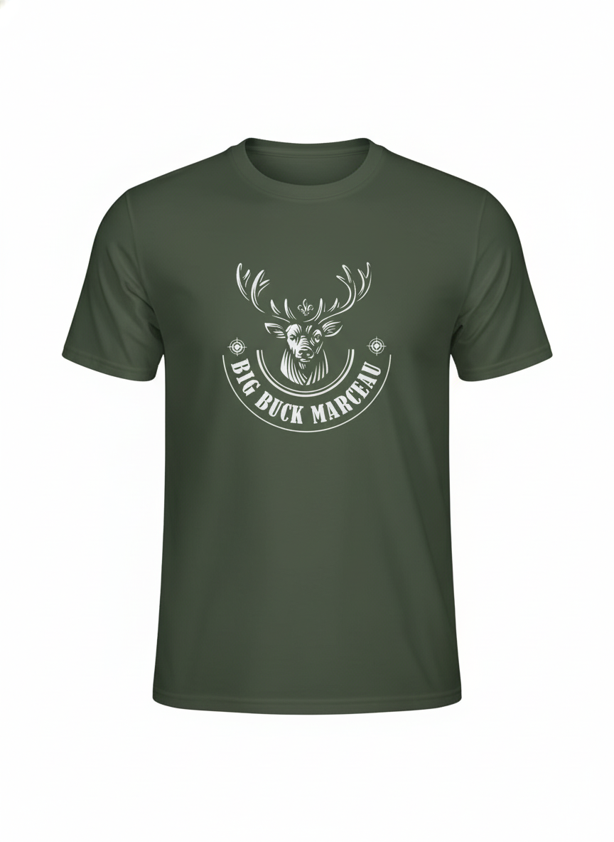 T-shirt Vert Forêt « Big Buck Marceau » pour Homme