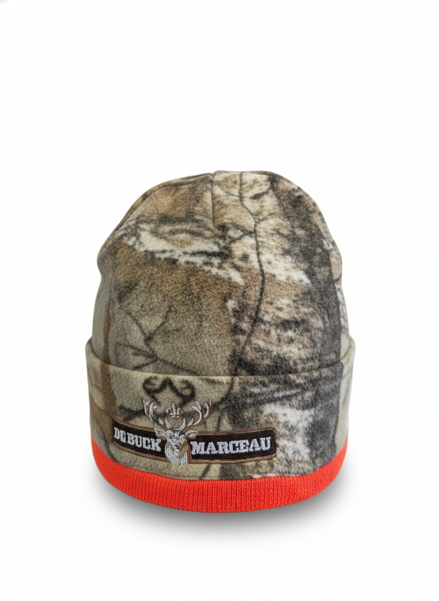Tuque de Chasse Camouflage Big Buck Marceau avec Bande Orange