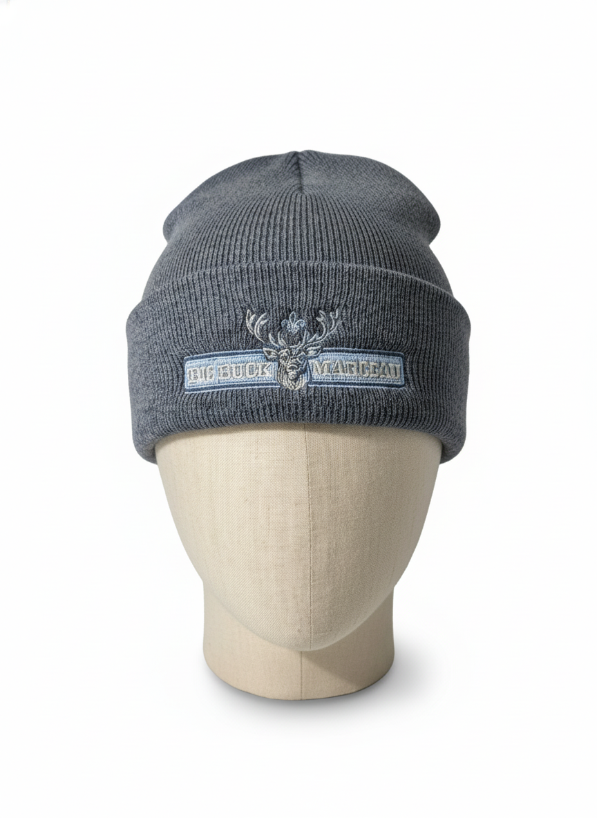 Tuque Gris Acier Big Buck Marceau – Élégance Discrète pour le Passionné de Plein Air