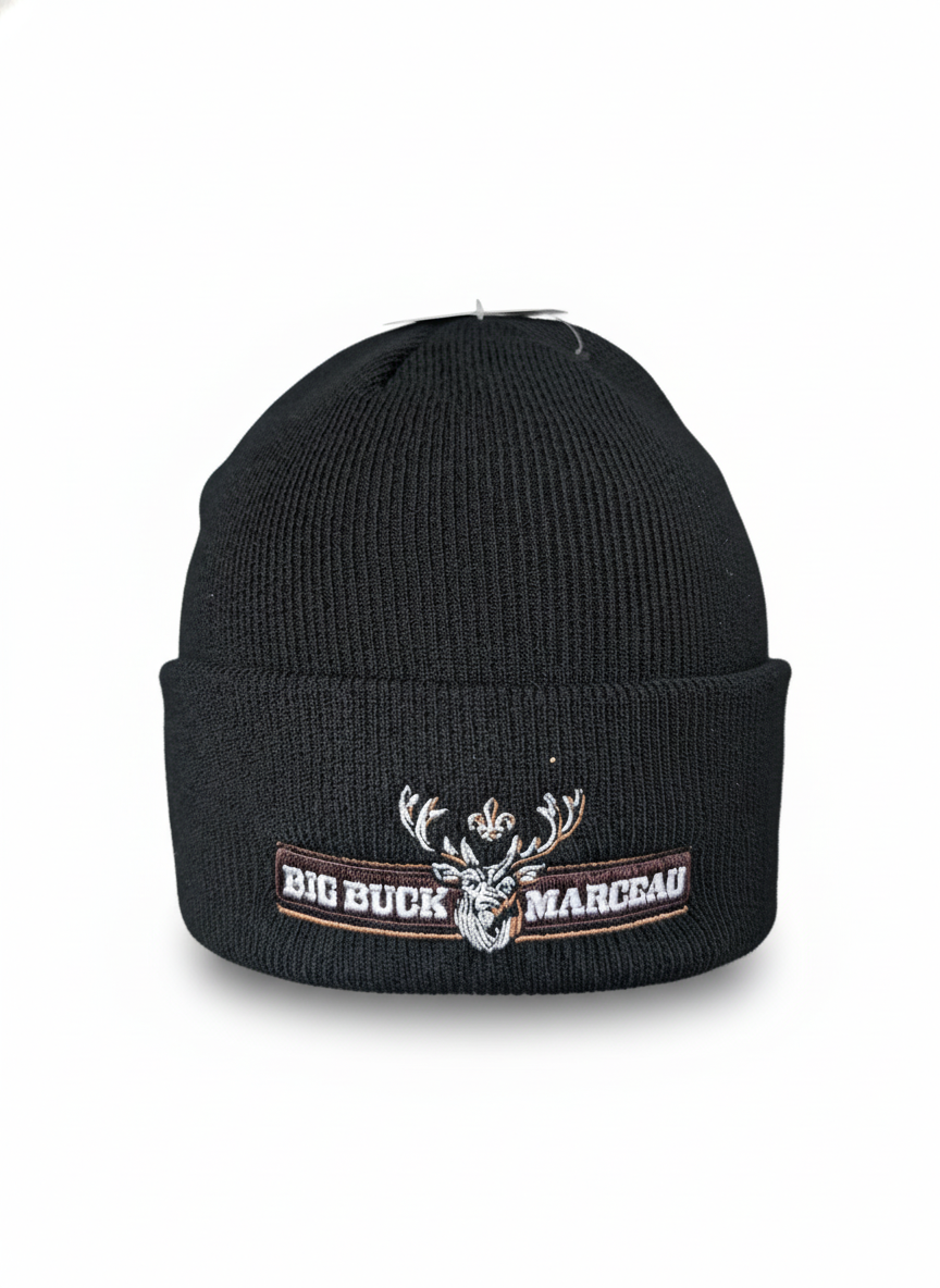 Tuque Noir Big Buck Marceau – Confort pour les Passionnés de Plein Air